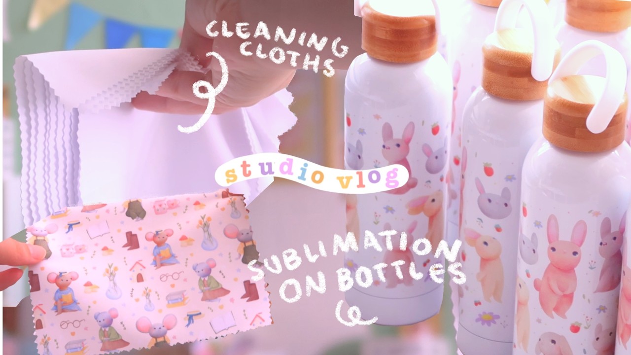 studio vlog 🌸 sublimating on bottles? DIY new products, getting ready for a convention & shop update