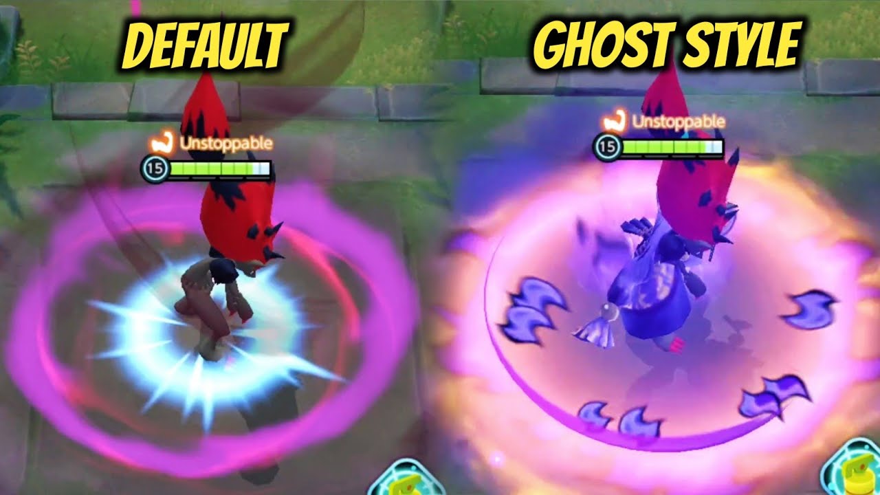 Zoroark Default vs Ghost Style Holowear Comparison - Pok&eacute;mon Unite