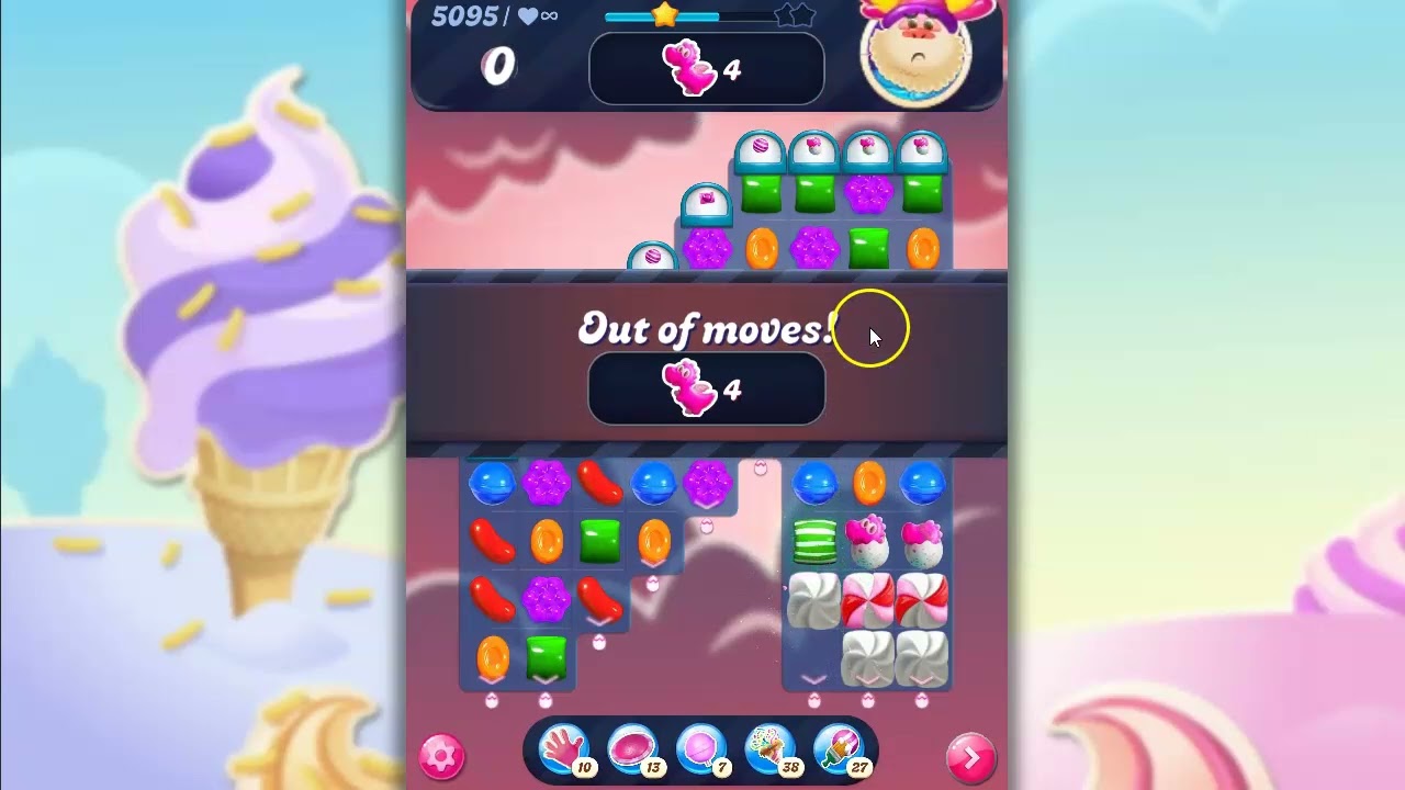 Candy Crush Level 5095 Talkthrough, 30 Moves 0 Boosters