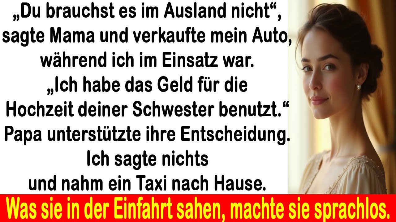 Mama verkaufte mein Auto im Einsatz – mit den Worten: „Du brauchst es ja nicht.“ Als ich zurückkam …