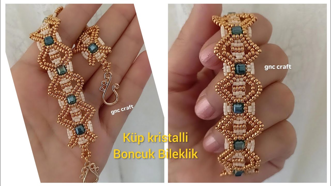 KÜP KRİSTALLİ BONCUK BİLEKLİK YAPIMI  CUBIC CRYSTAL BEAD BRACELET MAKING