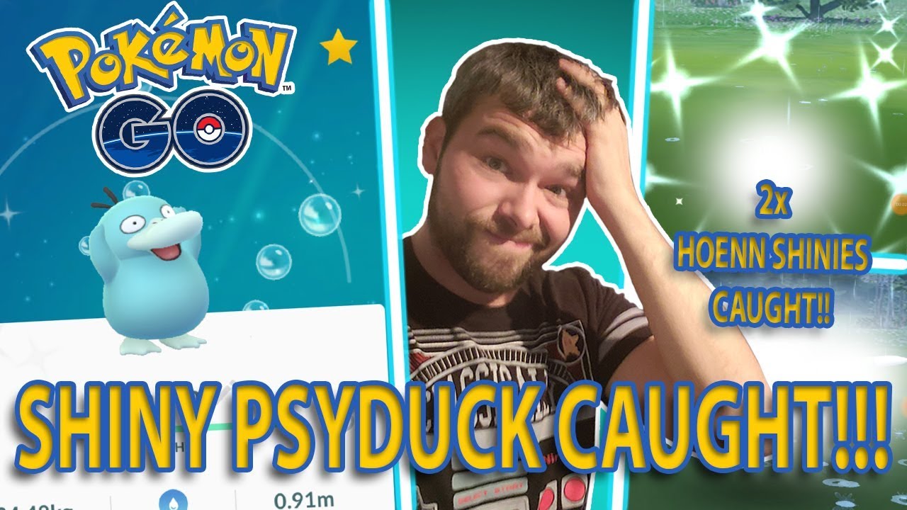 SHINY PSYDUCK AND TWO NEW HOENN SHINY POKEMON CAUGHT!!! (Pokemon GO)
