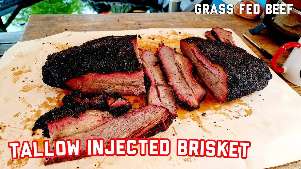 Tallow Injected Grass fed Brisket - Kamado Kettle Joe