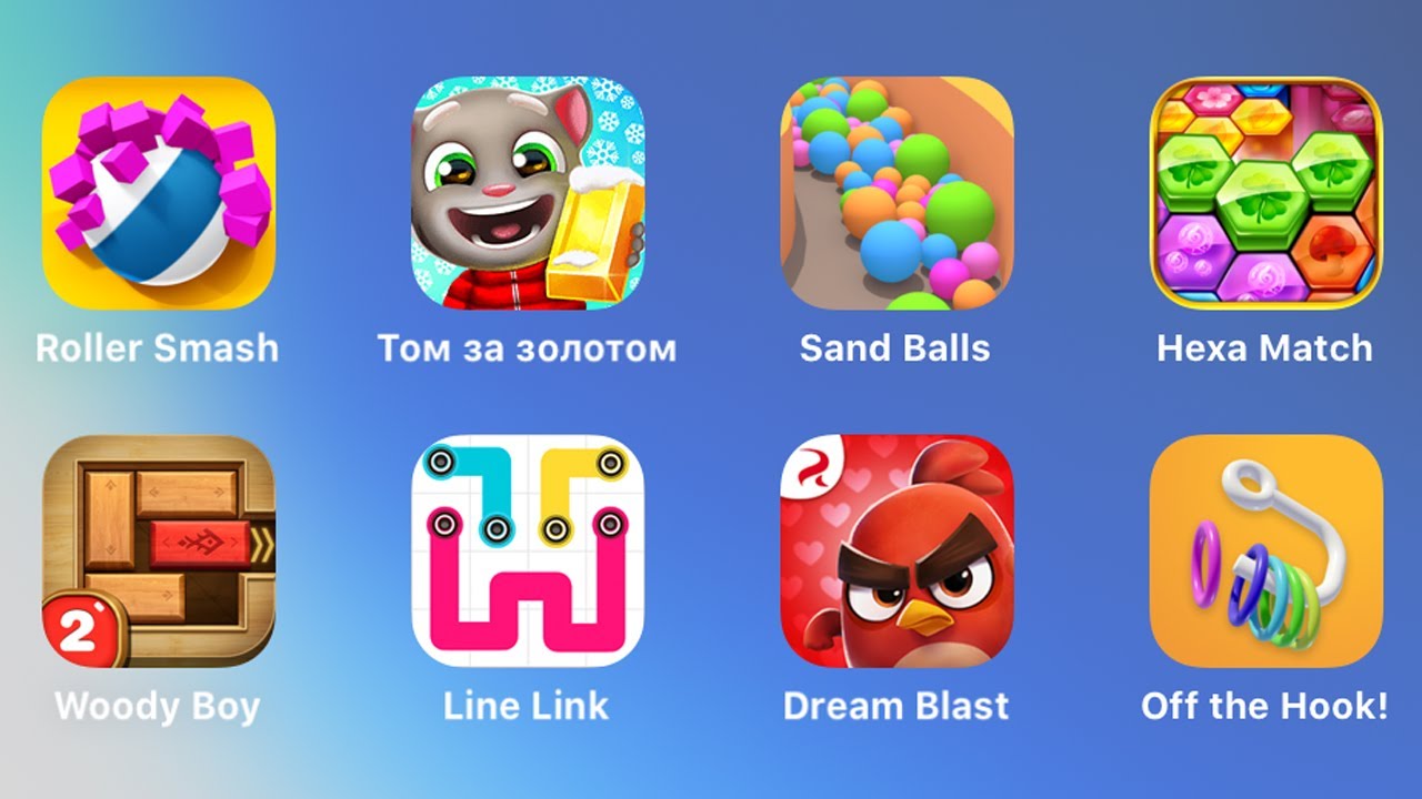 Roller Smash, Tom Gold Run, Sand Balls, Hexa Match , Woody Boy, Line Link, Dream Blast, Off the Hook