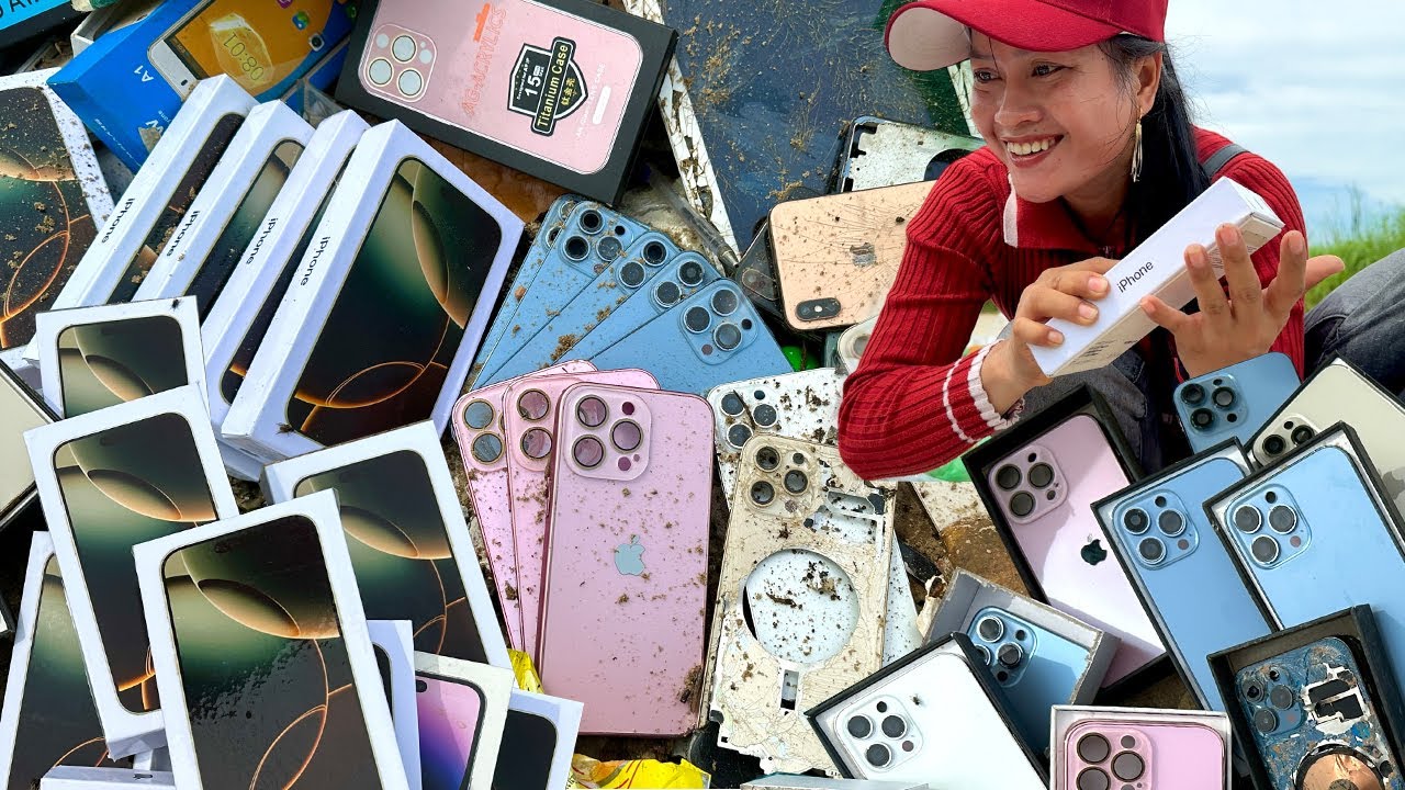 lucky day !! i Found Many iphone 16 pro max Abandoned In Garbage Dump,Restoration videos