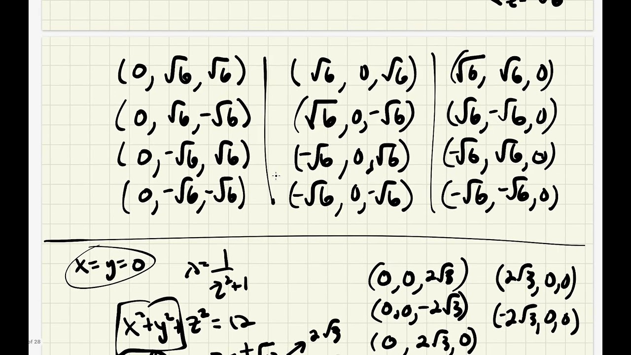 Lagrange Multiplier Method Example with many points to consider