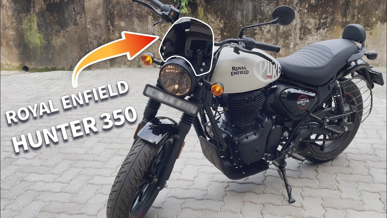 RE Hunter 350 Windshield installation #hunter350  #royalenfield