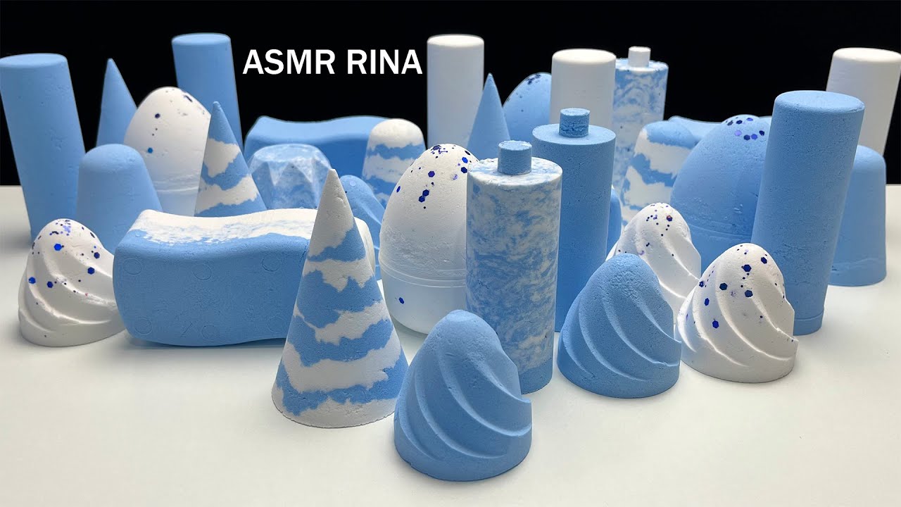 ASMR baking soda crunchy blue