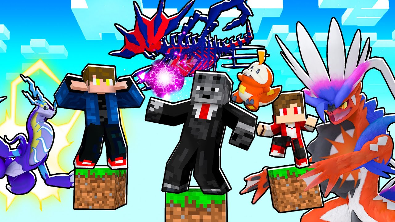 APENAS um BLOCO de POKEMON INICIAL vs LENDÁRIO no MINECRAFT