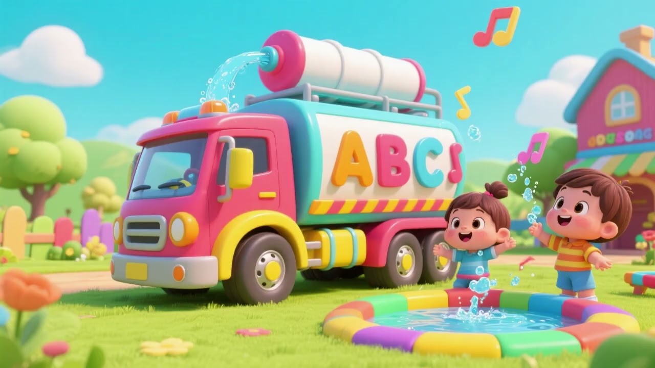 Preschool ABC Water Truck Song 🚚💧🔤 | Fun Alphabet Song for Kids