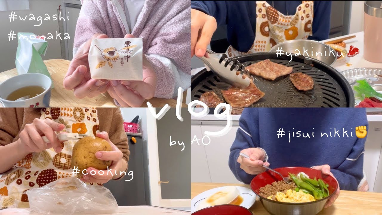 社会人の自炊vlog｜花粉と闘う日々✊｜シチュー,３色丼,ご褒美焼肉etc