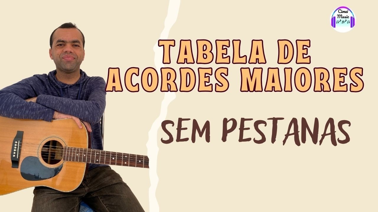 Com essa tabela você irá aprender os ACORDES MAIORES SEM PESTANA!