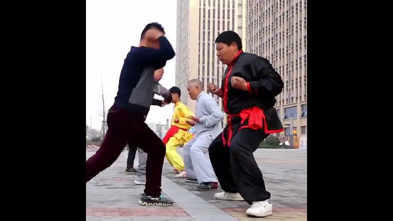 Shaolin Monk Training on Iron Crotch