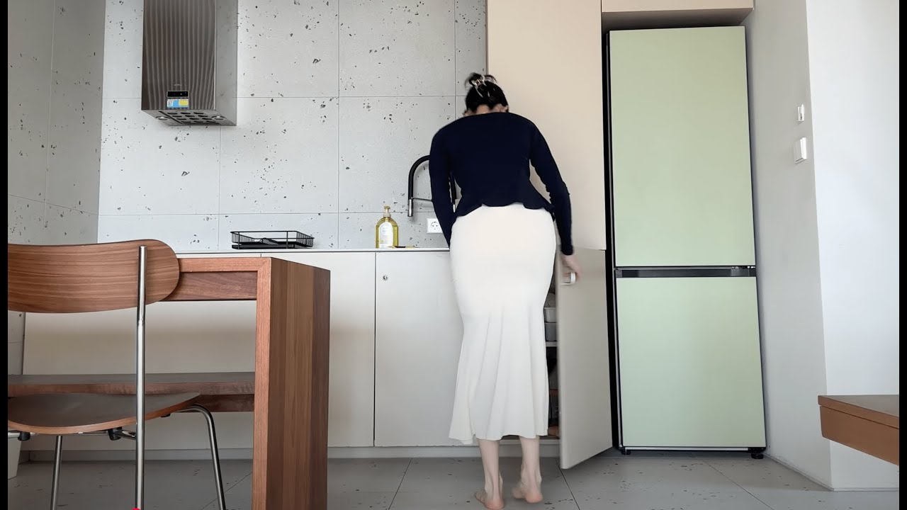 (4K) 여성스러운 치마 입고 녹차 만들기 / 룩북 / 뒤태미인 이블린 Korean Girl Evelyn Lookbook