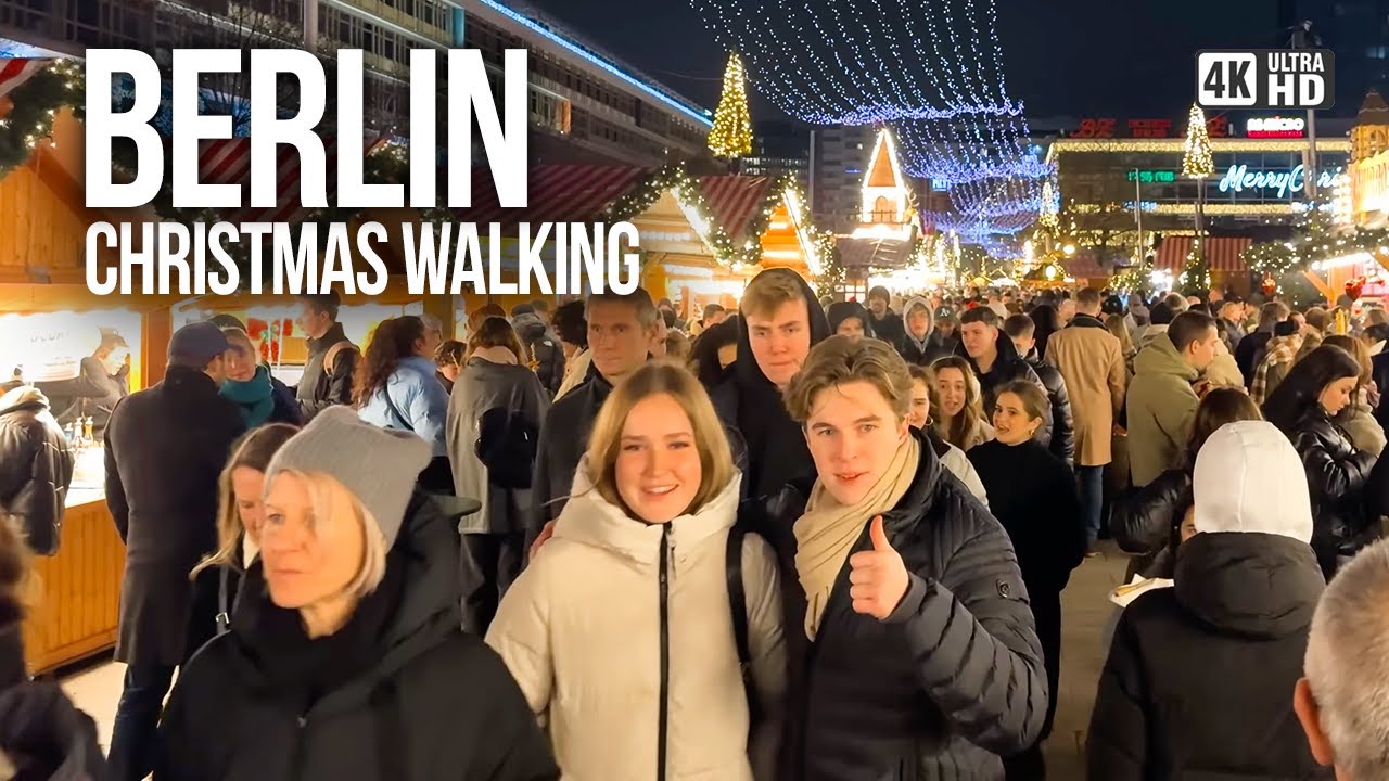 БЕРЛИН, Германия 🇩🇪 Рождественский рынок на Курфюрстендамм | Пеший тур 4K