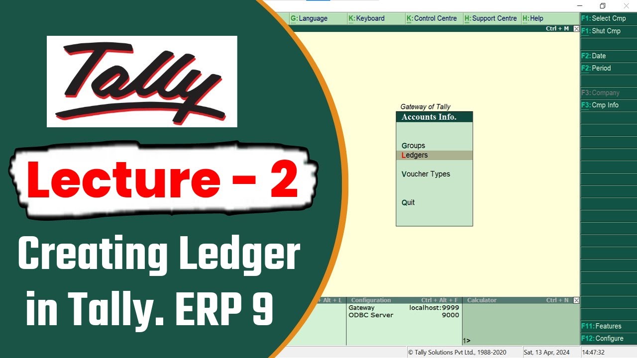 Tally Class - Lecture 2 | Creating Ledger in Tally ERP 9 | Tally ERP 9 Course in Hindi