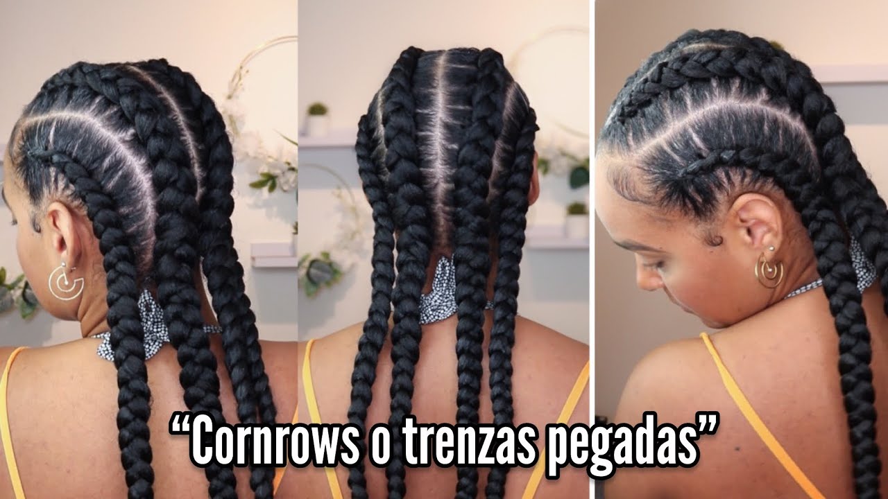 Cómo hacer TRENZAS PEGADAS o CORNROWS fácilmente | trenzado para principiantes