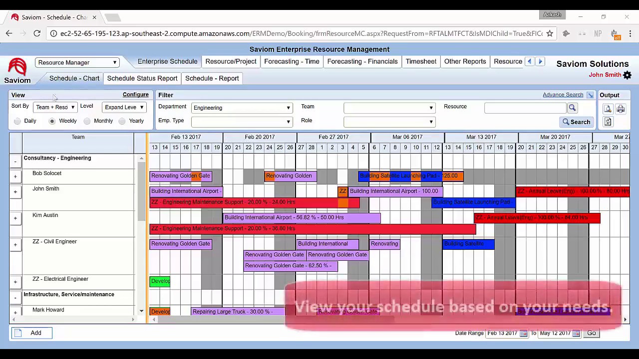 Saviom Resource Management Product Tour