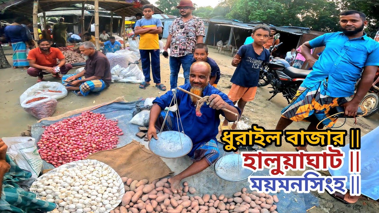 বিকালের গ্রামীণ হাট ধূরাইল বাজার || Dharail Bazar Grameen haat || Haluaghat Mymensingh