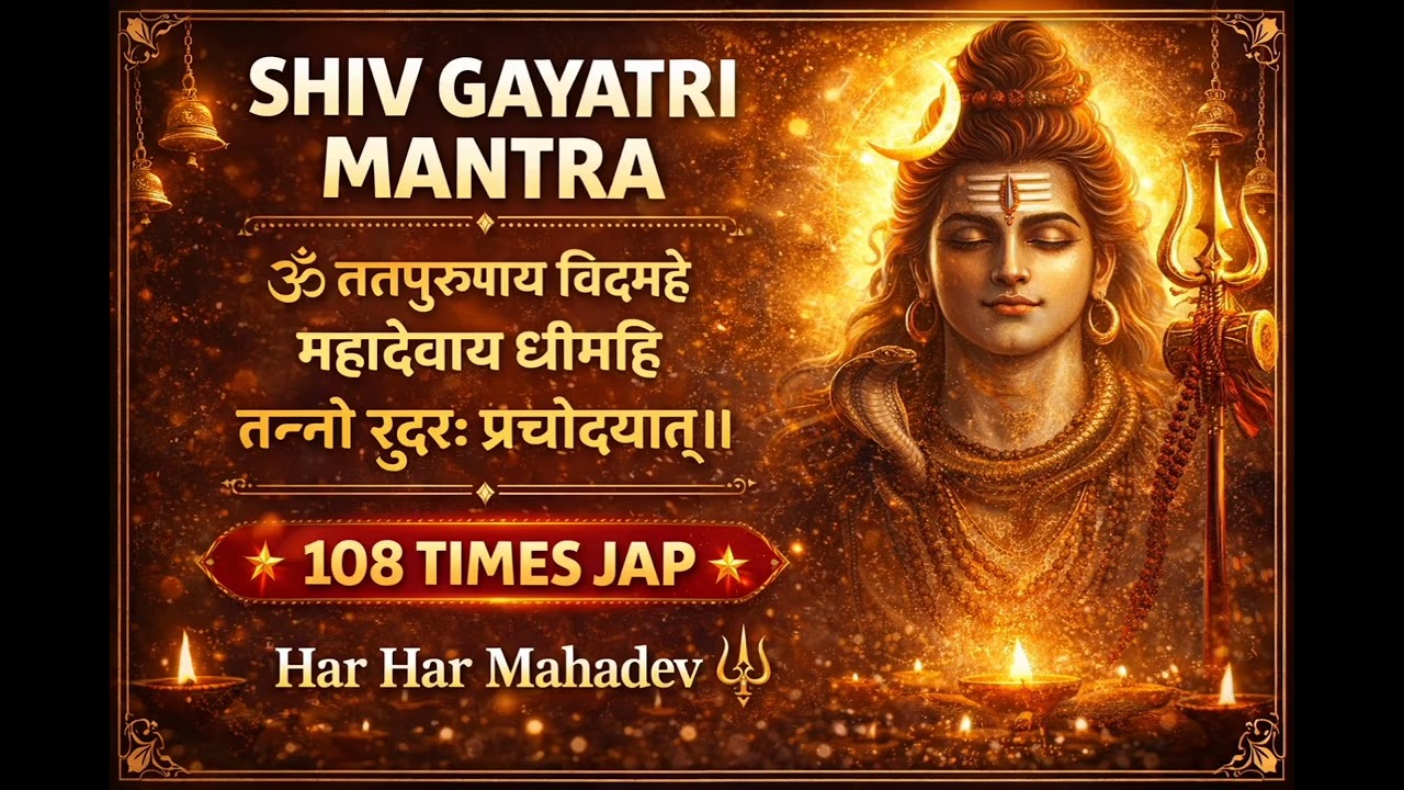 ॐ शिव गायत्री मंत्र | 108 बार जप | महादेव प्रार्थनाl Har Har Mahadev | Devotional