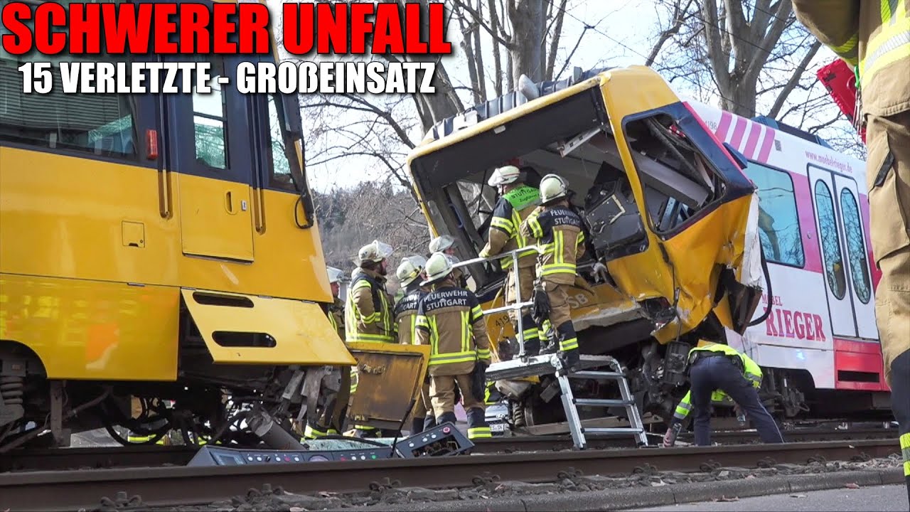 [DRAMATISCHER STADTBAHNUNFALL IN STUTTGART!] - 15 Verletzte | Fahrerin eingeklemmt | Großeinsatz -