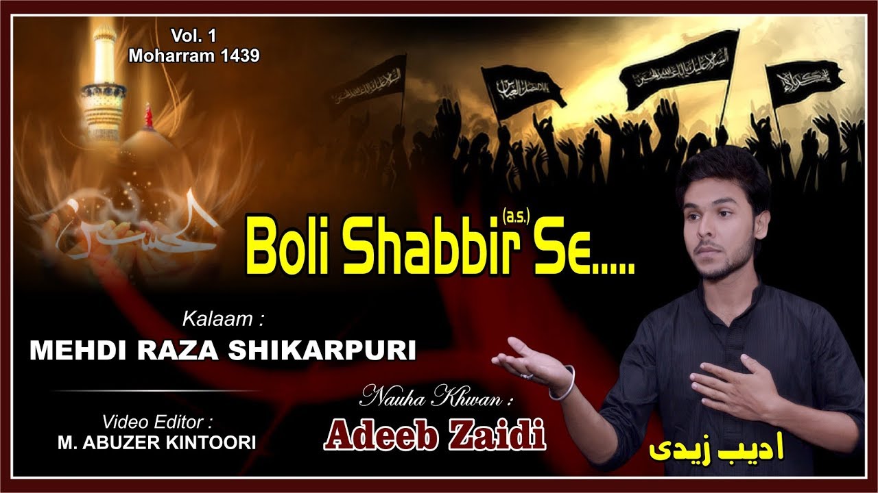 Boli Shabbir Se Ye Lipti Kafan Mein Zahra | Adeeb Zaidi | Husain Ka Matam | Moharram 1439 2017-2018