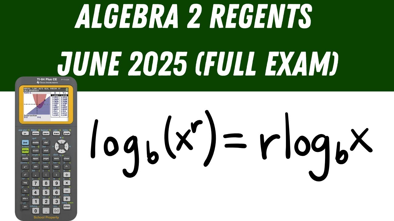 Algebra 2 Regents June 2025 (Full Exam)