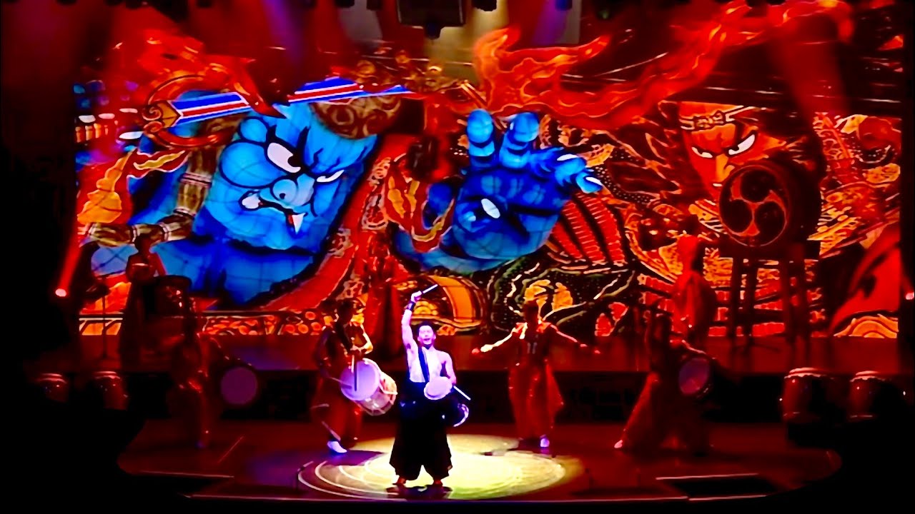 Japan Marvelous Drums performers. Taiko show onboard Genting Dream *Dream Cruise*