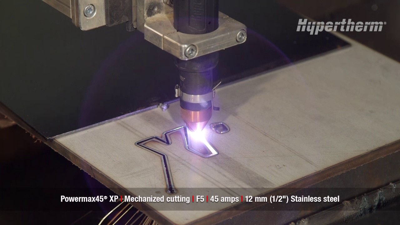 Powermax45 XP mechanized cutting - 12mm stainless steel using F5 gas