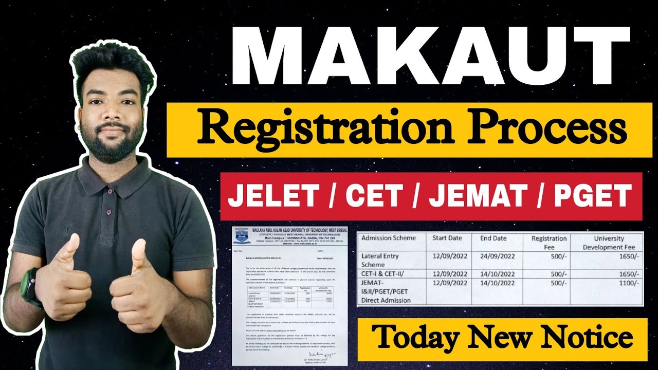 MAKAUT Registration Process For JELET/CET/JEMAT/PGET New Admission in 2022-23 | Full A-Z Process