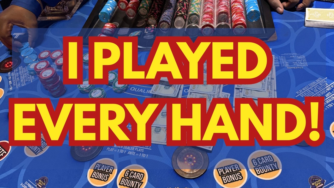 I PLAYED EVERY HAND!! BLIND SESSION! 🍀🍀 3 CARD POKER in LAS VEGAS!