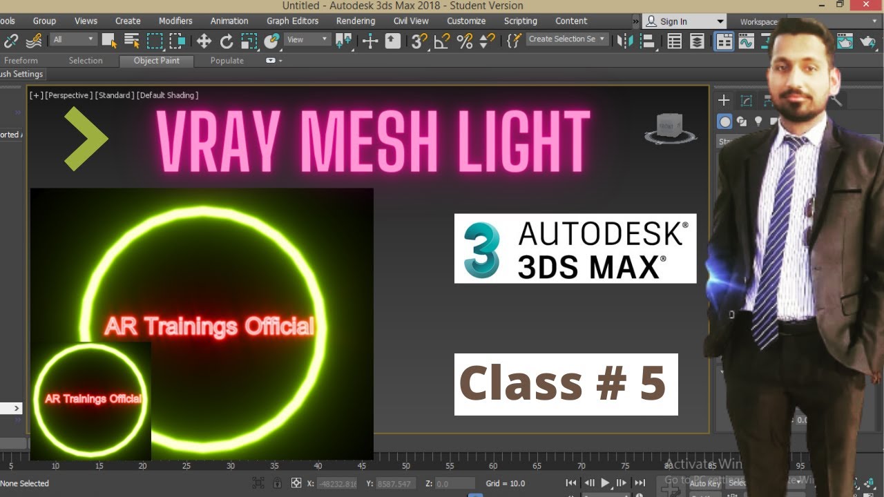 VRay Mesh Light Tutorial | How to use VRay Mesh Light in 3DS MAX | Class 5 | Learn 3DS MAX