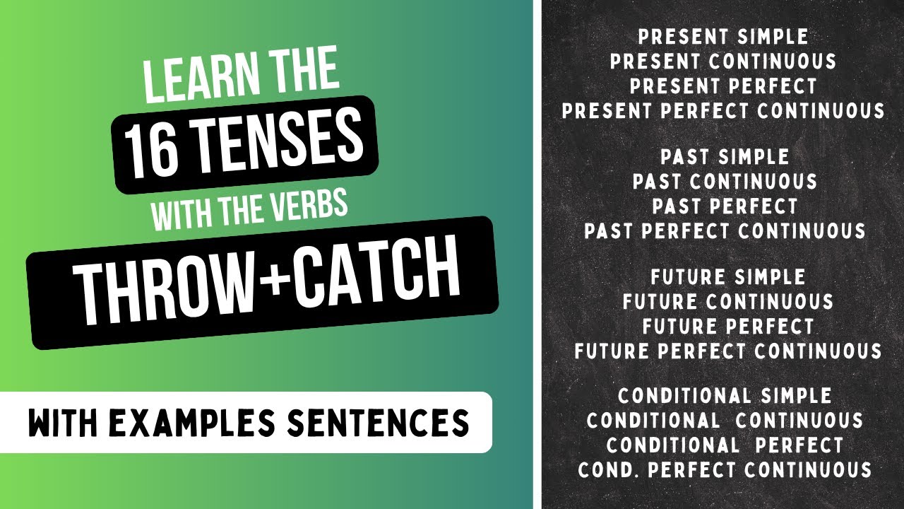Master the 16 English Tenses with 'Throw' & 'Catch' | Learn When & How to Use Them with examples!