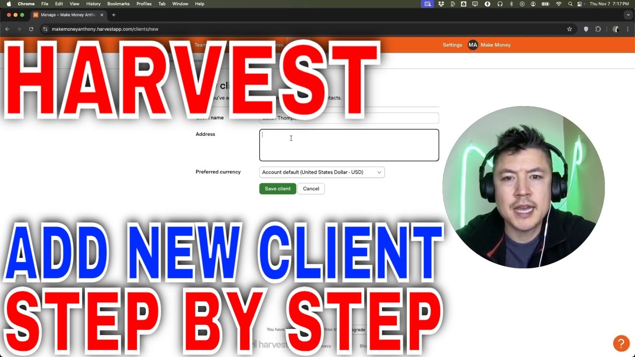 ✅  How To Add New Client Into Harvest Time Tracker 🔴