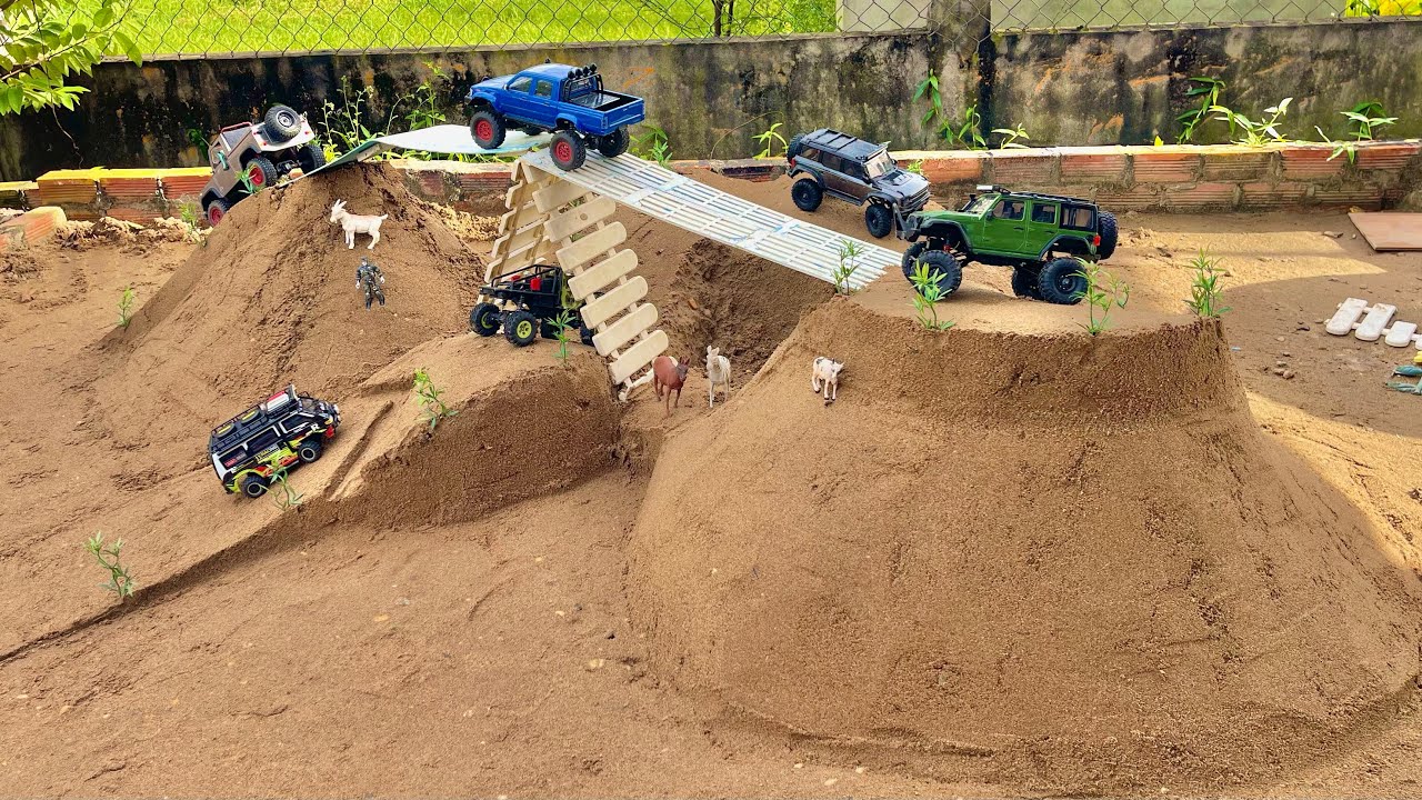 Rc Cars Obstacle Test,Rc Defender Hilux Jeep Bronco Crawler Mitsubishi&hellip;