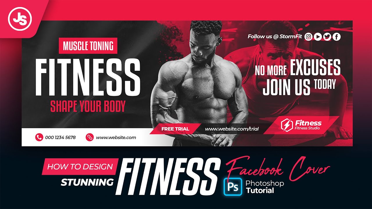 How To Design Fitness/Gym Facebook Cover (Photoshop Tutorial)