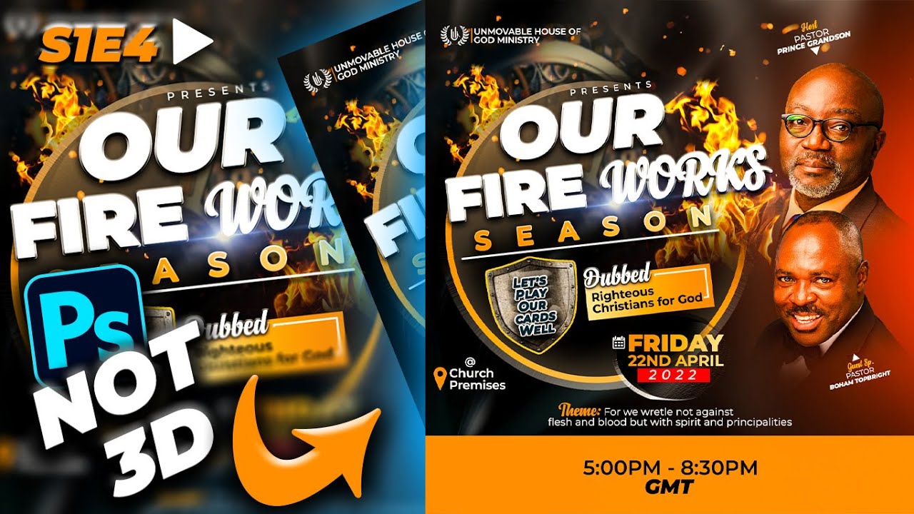 How to design a Church Flyer  {Simple Tactics for better outcome} -   PHOTOSHOP TUTORIAL.💙