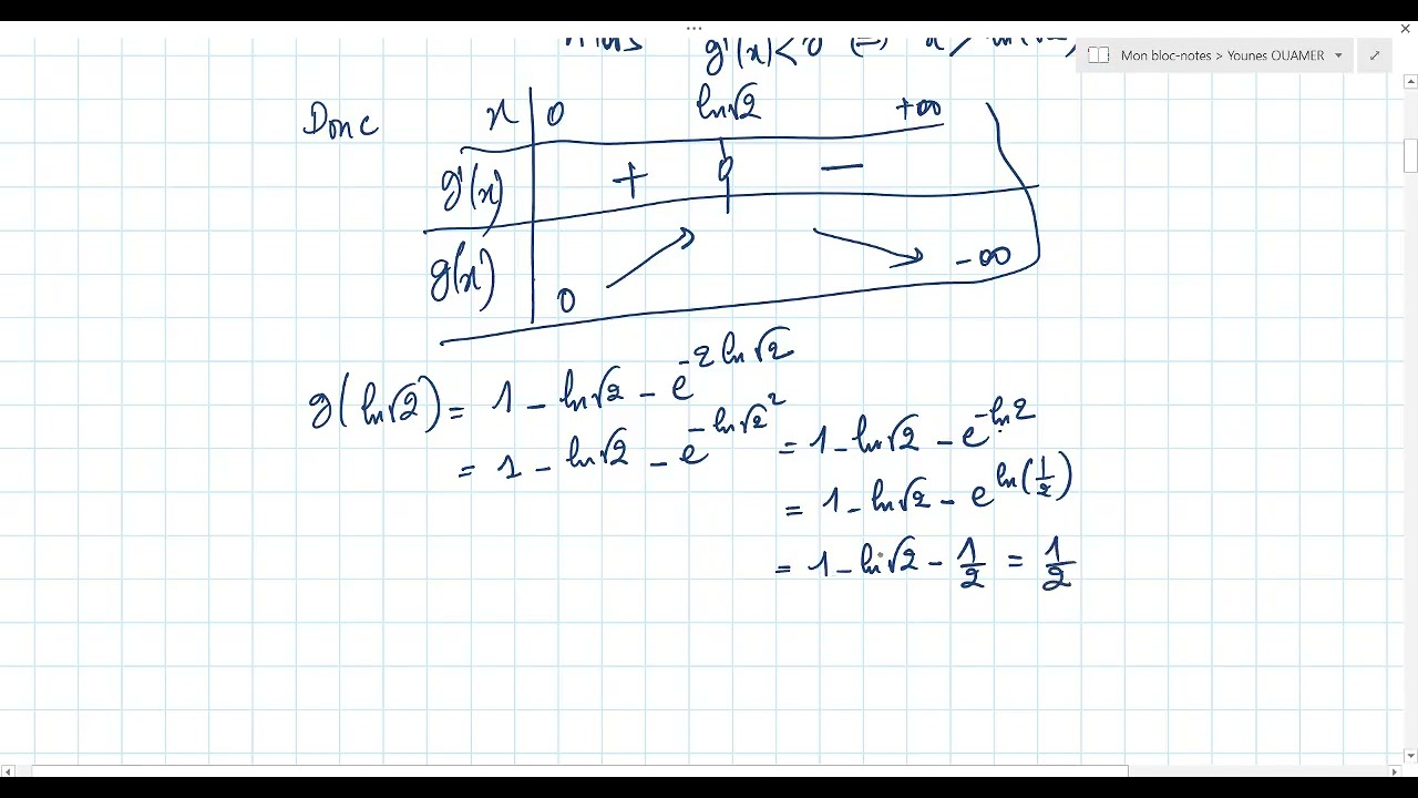Les fonctions exponentielles -  2bac sciences mathématiques ( problème 1 )