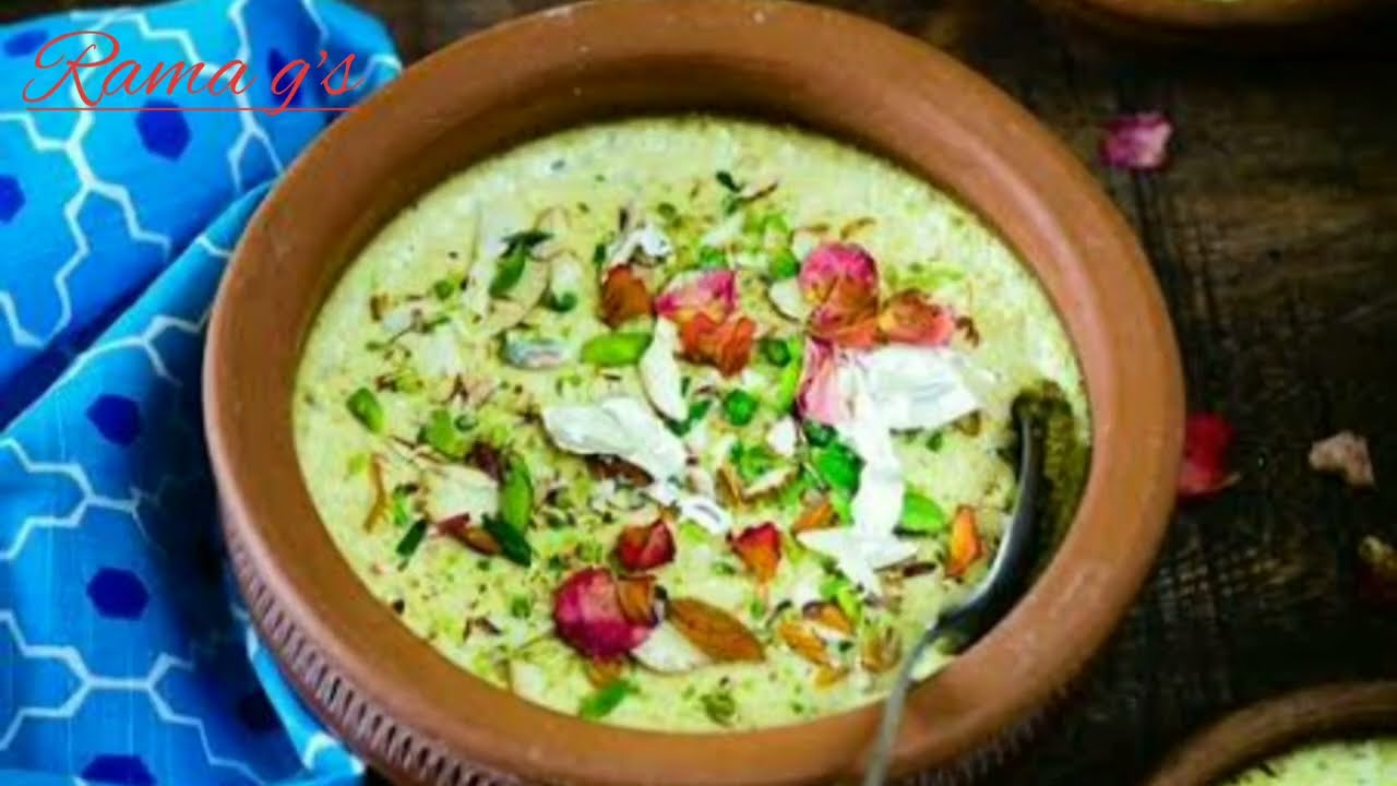 Phirni|The City of Joy & it's famous Firni|Rama g's Kitchen