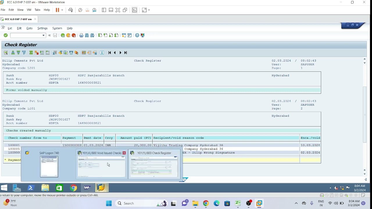Reissue Another Checks  FCH5 #SAP FICO Online Course in English by Pehalwan Sir
