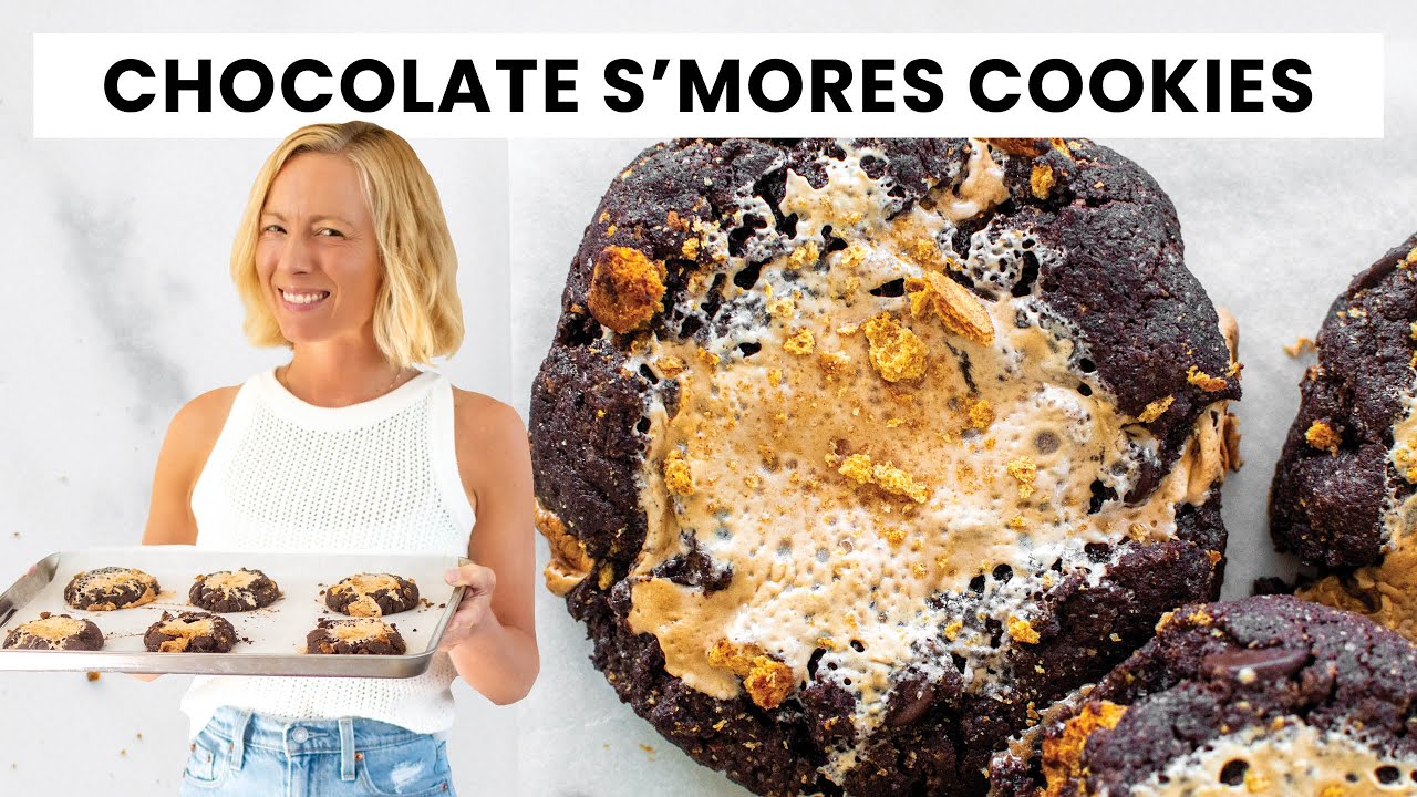 Bakery Style Chocolate S’mores Cookies with Fluff | Thick, Gooey, Chewy & Loaded with Flavor