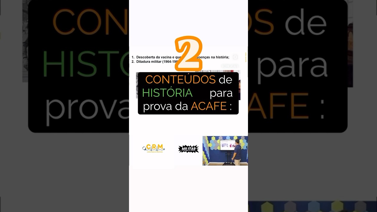 Hist&oacute;ria na prova da ACAFE #acafe #medicina #vestibular #vestibularacafe