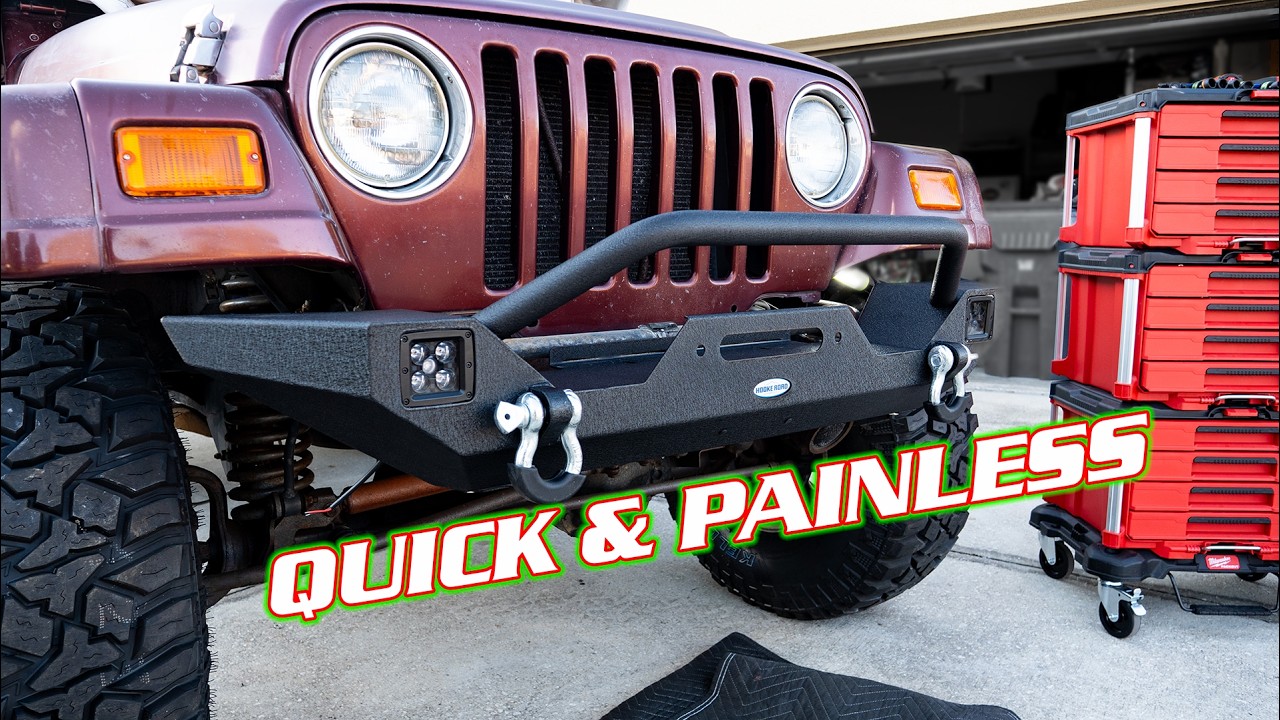12,000-lb Hooke Road Jeep Wrangler YJ TJ Front Bumper