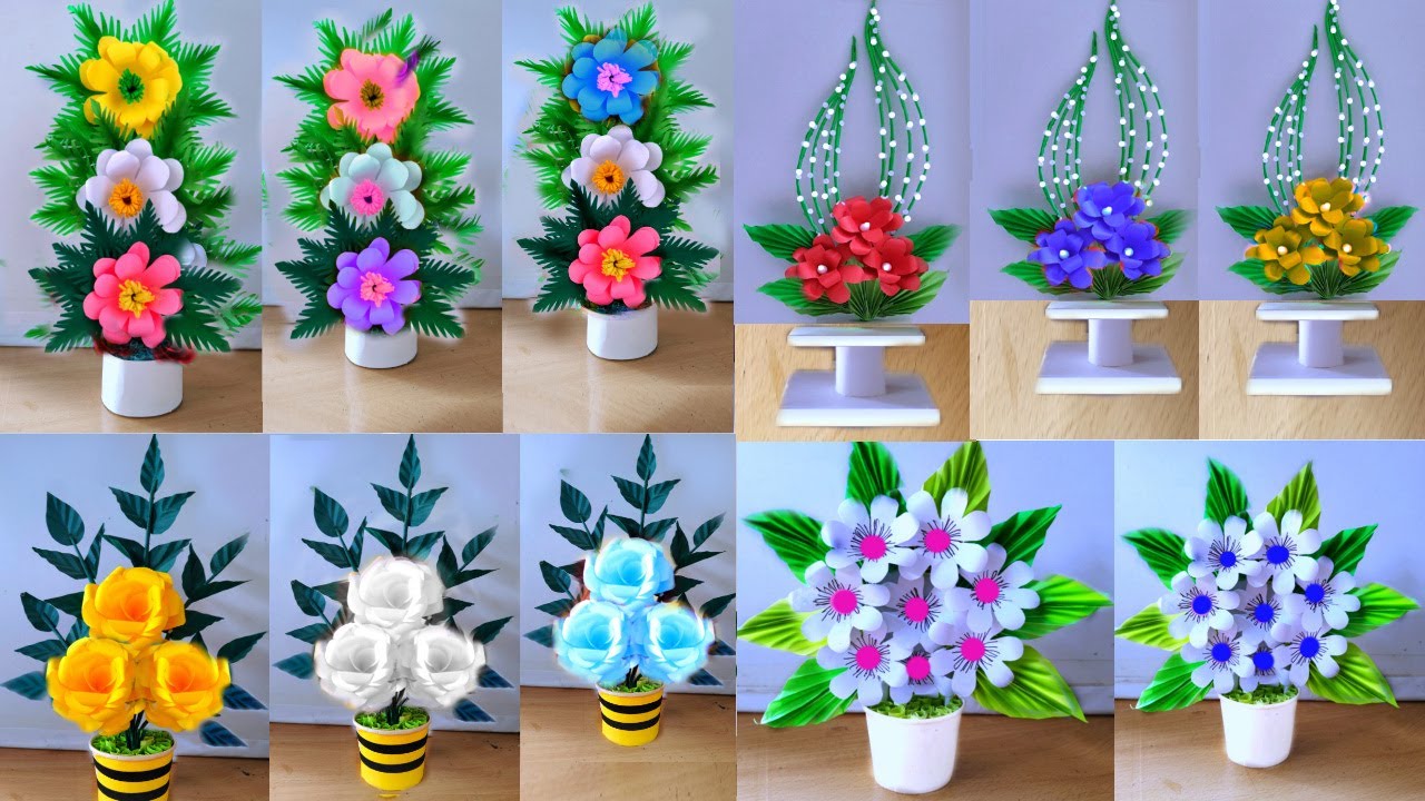 4 beautiful flower bouquet making with paper / diy flower bouquet