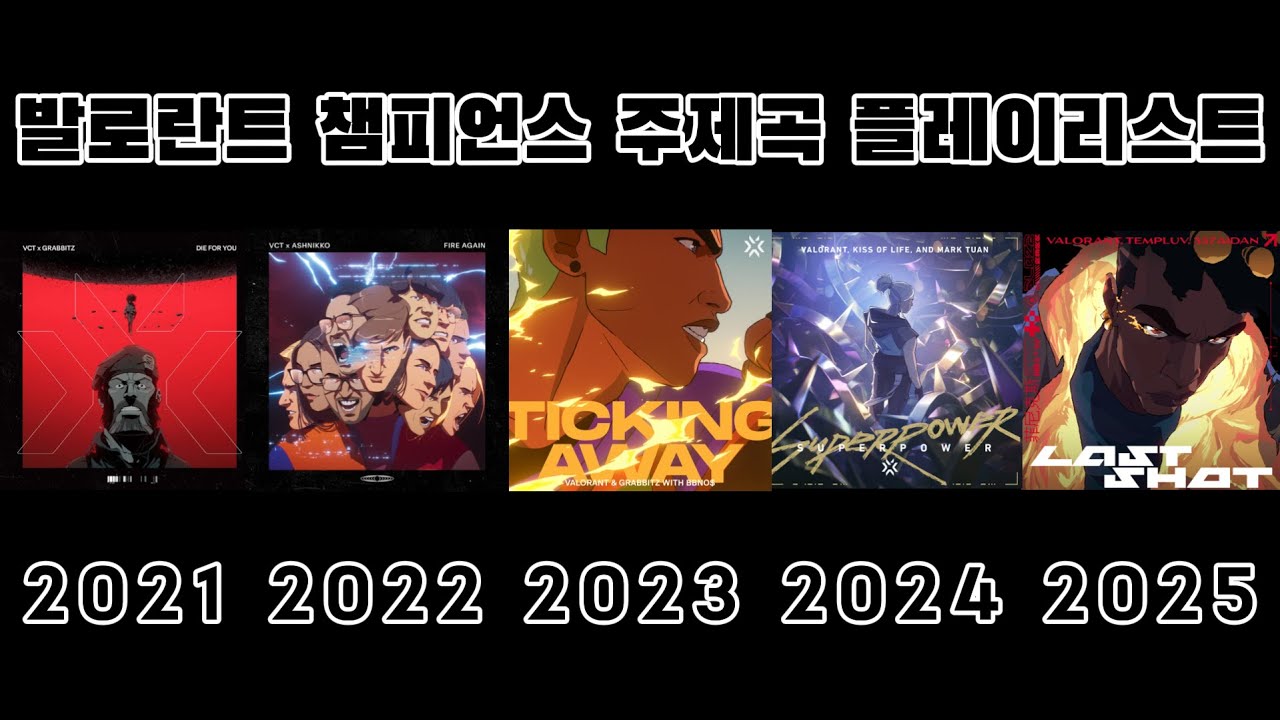 [𝐏𝐥𝐚𝐲𝐥𝐢𝐬𝐭] All Valorant Champions Song 2021 ~ 2025 (가사&해석포함)