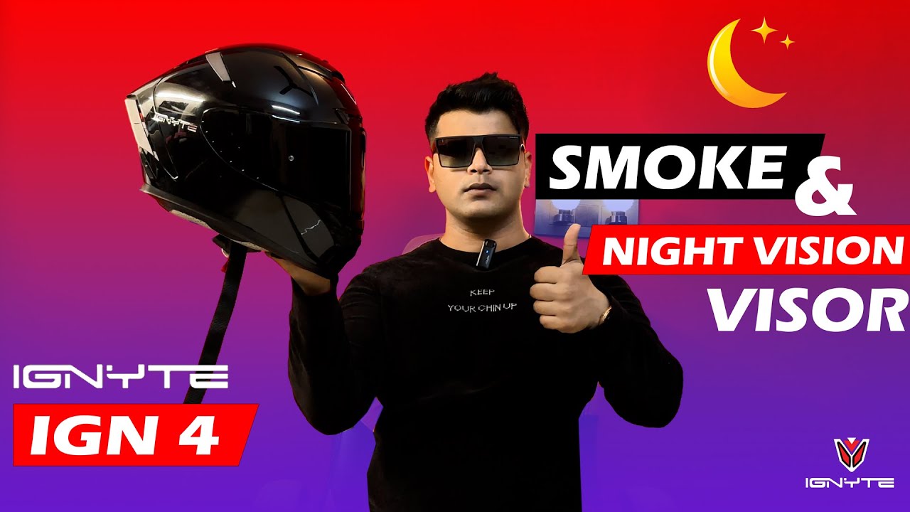 Ignyte IGN 4 With Smoke & Night Vision Visor😍Look Killer | Best Helmet Under 4000? Ignite IGN 4