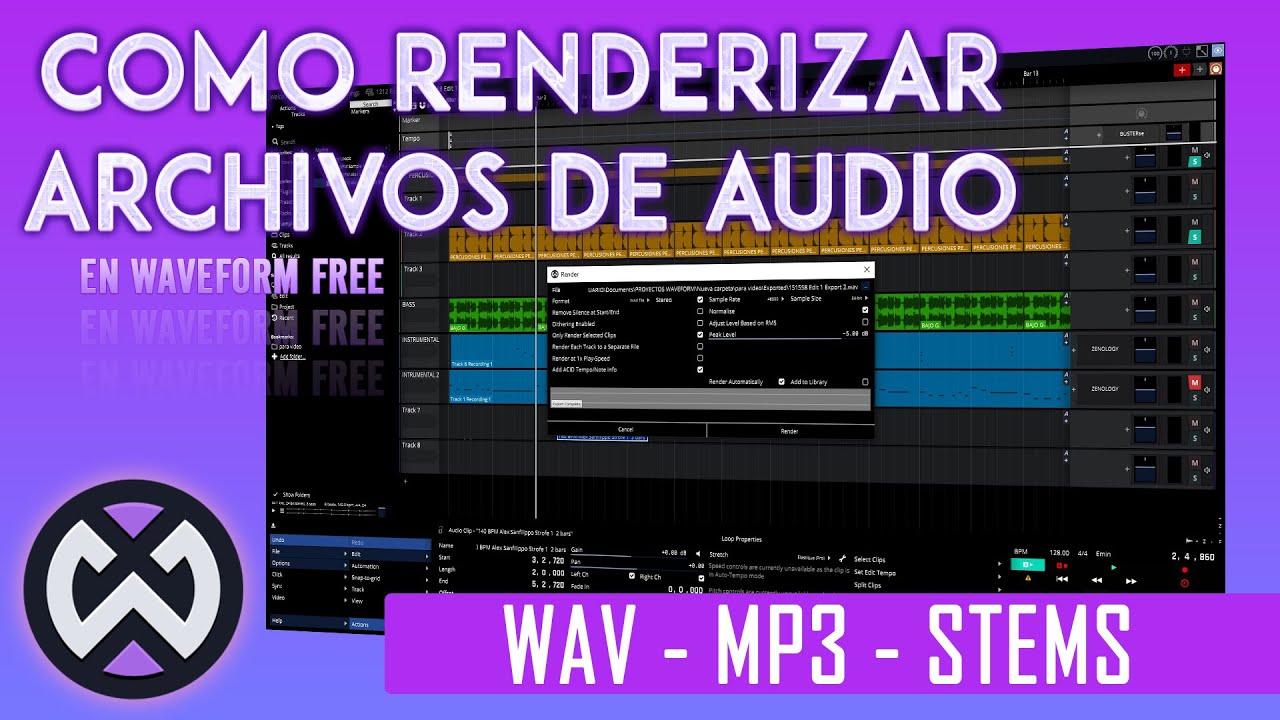 COMO RENDERIZAR ARCHIVOS DE AUDIO EN WAVEFORM FREE