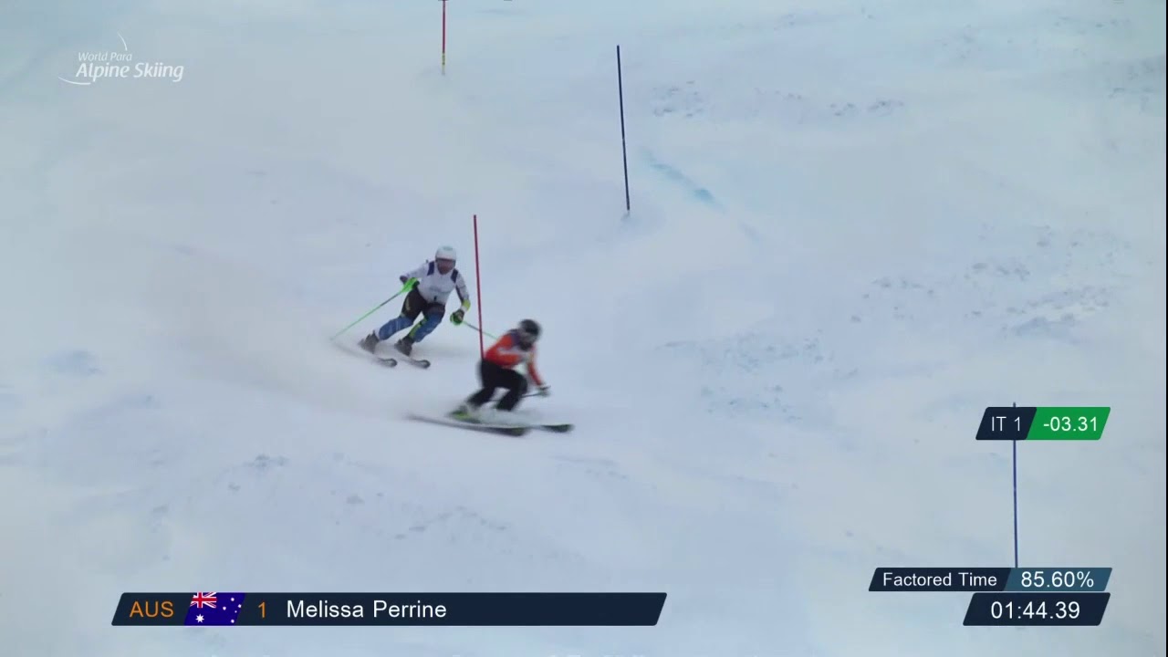 Melissa Perinne and guide Bobbi Kelly | Super Combined Slalom | 2019 WPAS Championships