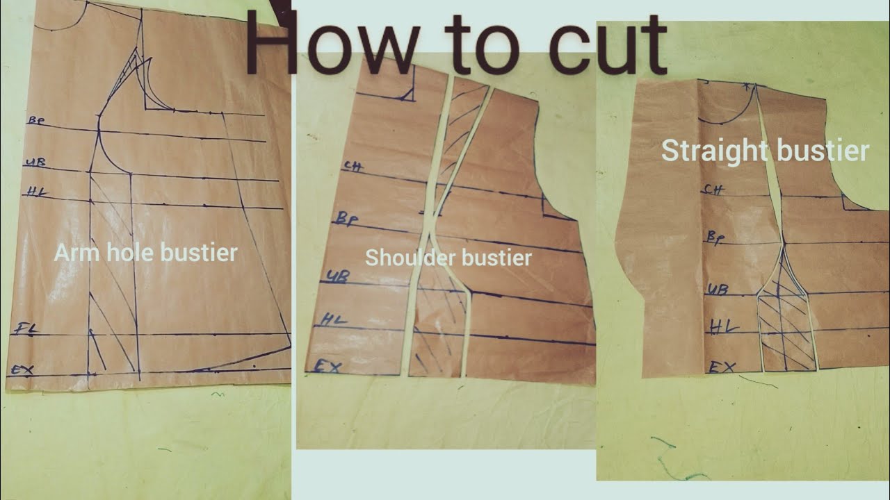 How to cut princess bustier, shoulder bustier and straight bustier