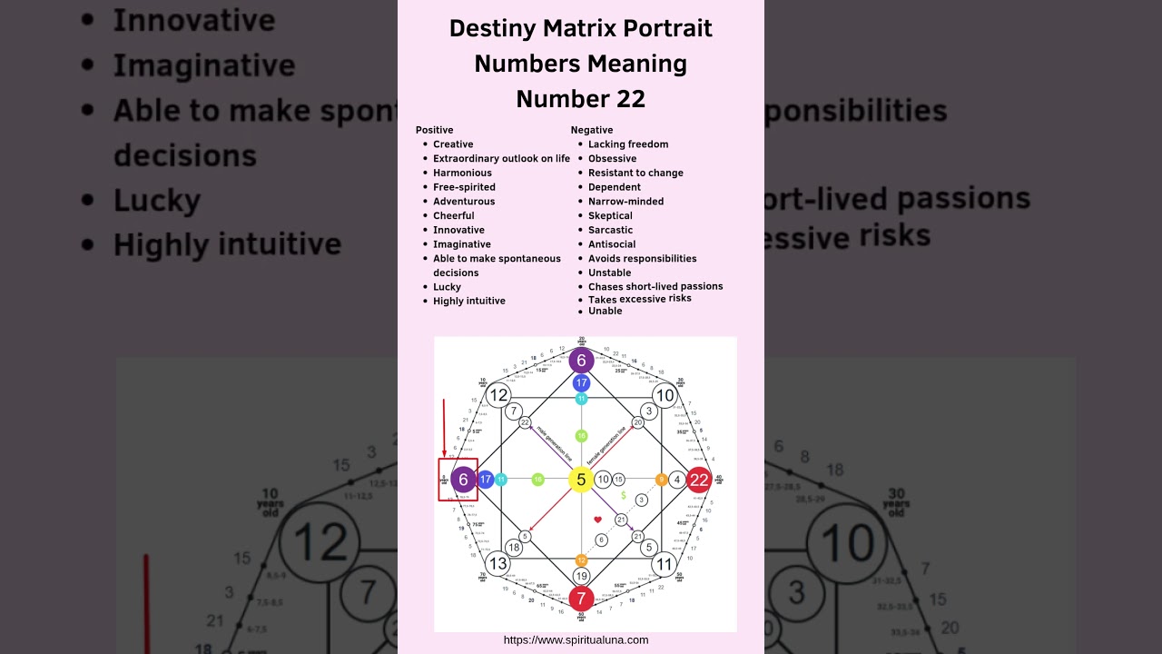 Destiny Matrix Portrait Numbers Meaning - 22